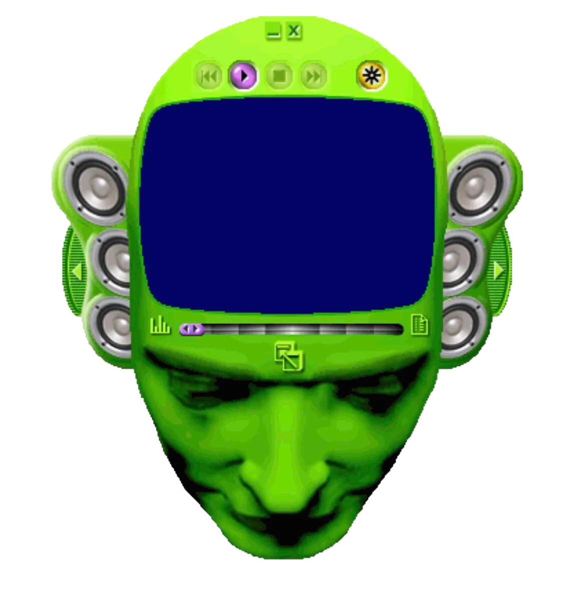 Original low-resolution Winamp head player concept