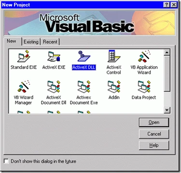Classic Microsoft Visual Basic project window